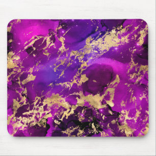 Stunning Pink & Gold Marble Galaxy Mouse Pad