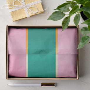 Stunning Pink & Green Modern Stripes Tissue Paper