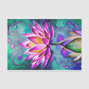 Stunning Pink Lotus Flower Portrait Tissue Paper