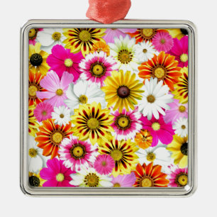 Stunning pink yellow flowers pattern accessories metal tree decoration