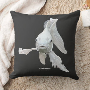 Stunning Platinum Butterfly Koi Carp Cushion