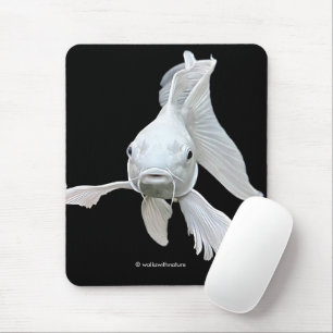 Stunning Platinum Butterfly Koi Carp Fish Mouse Pad