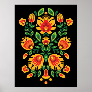 💛🧡❤️Stunning polish Folk Wycinanki Poster