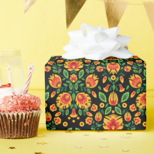 💛🧡❤️Stunning polish Folk Wycinanki  Wrapping Paper