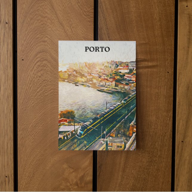 Stunning Porto Portugal Oil Painting Postcard (porto portugal oil paint postcard)