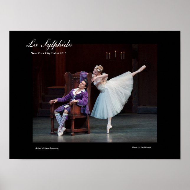 stunning poster for LA SYLPHIDE ballet (Front)