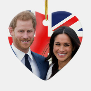 Stunning! Prince Harry and Meghan Markle Ceramic Ornament