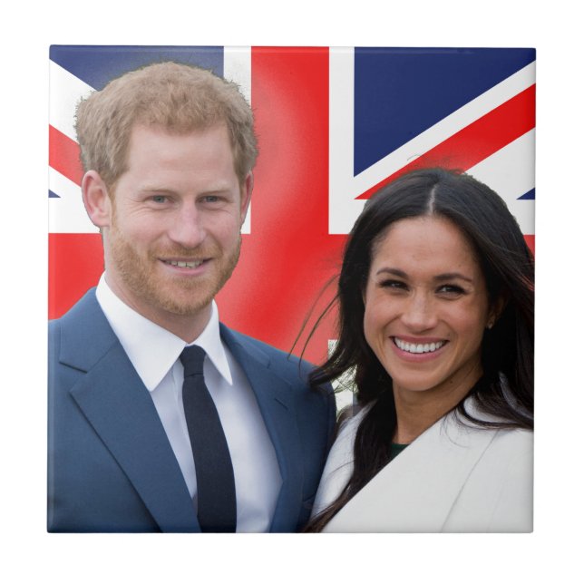 Stunning! Prince Harry and Meghan Markle Ceramic Tile (Front)