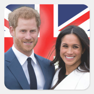 Stunning! Prince Harry and Meghan Markle Square Sticker