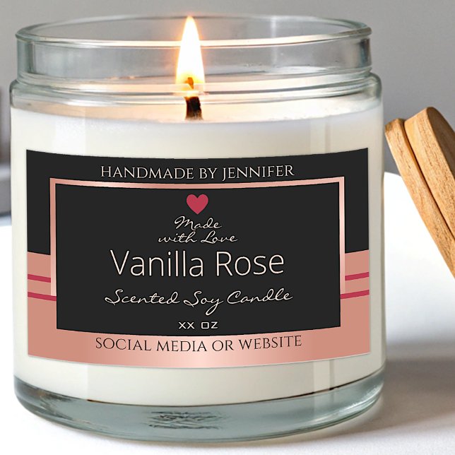 Stunning Product Packaging Label Black Rose Gold (Creator Uploaded)