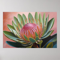 Stunning Protea Painting Vibrant Floral 