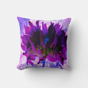 Stunning Purple and Black Cactus Dahlia Cushion