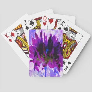 Stunning Purple and Black Cactus Dahlia Playing Cards