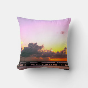 stunning purple gold orange mexican sunset cushion