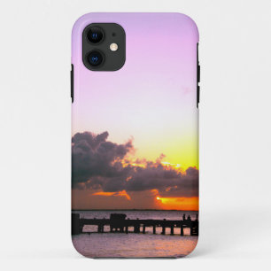 stunning purple gold orange sunset in mexico iPhone 11 case