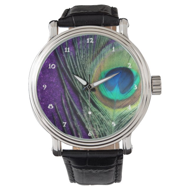 Stunning Purple Peacock Watch (Front)