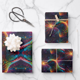 Stunning Rainbow Bird Wrapping Paper Sheet
