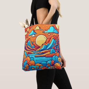 Stunning Rainbow Cartoonish Forest Tote Bag