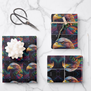 Stunning Rainbow Eagle Wrapping Paper Sheets