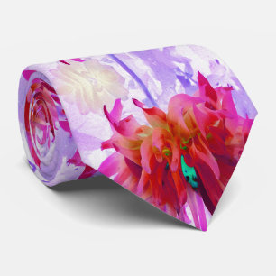 Stunning Red and Hot Pink Cactus Dahlia Tie