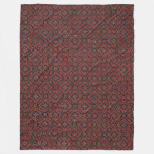 Stunning Red & Blue Floral Batik Fleece Blanket