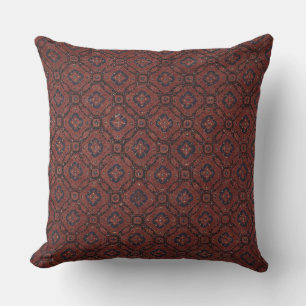 Stunning Red & Blue Floral Batik Throw Pillow