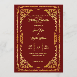 Stunning Red Elegant Wedding Invitation