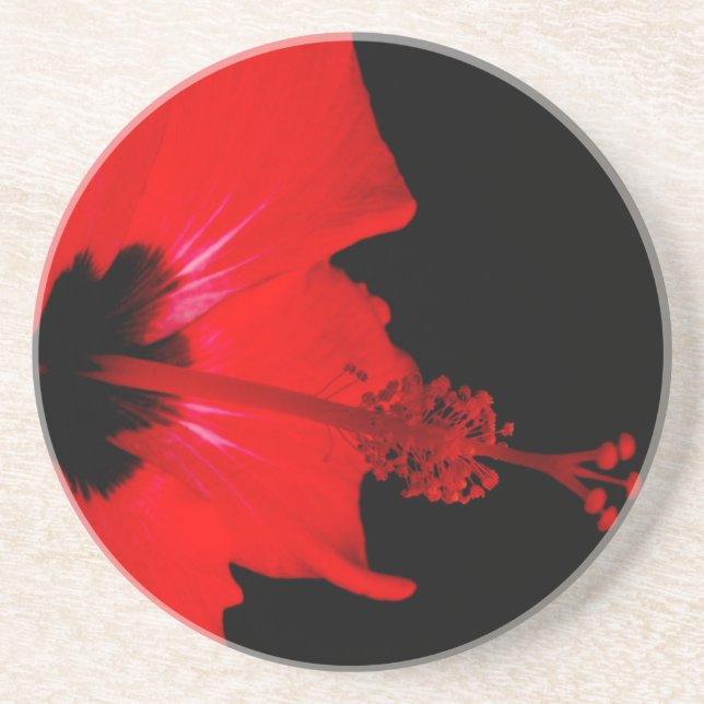 Stunning Red Flower Coaster (Front)