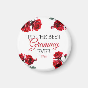 Stunning Red Roses Grandma Magnet