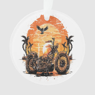 Stunning Retro Vintage Motorcycle Classic Sunset C Ornament