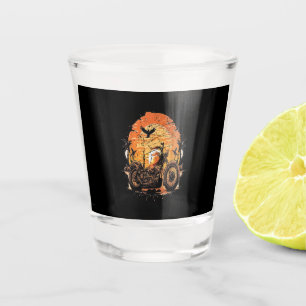 Stunning Retro Vintage Motorcycle Classic Sunset C Shot Glass
