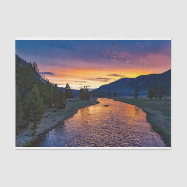 Stunning River Sunset Decoupage Tissue Paper (Front)