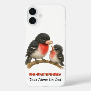 Stunning Rose Breasted Grosbeak iPhone 16 Plus Case