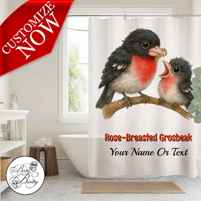 Stunning Rose Breasted Grosbeak Shower Curtain (Creator Uploaded)