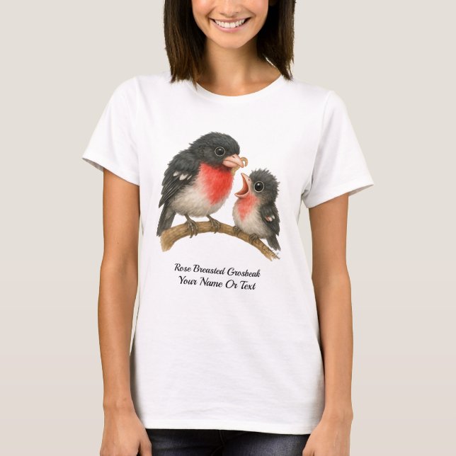 Stunning Rose Breasted Grosbeak T-Shirt (Front)