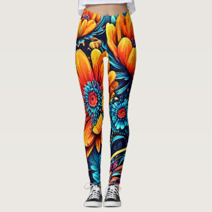  Stunning Rose Floral Colour Leggings