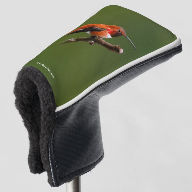 Stunning Rufous Hummingbird on the Cherry Tree Golf Head Cover (3/4 Front)