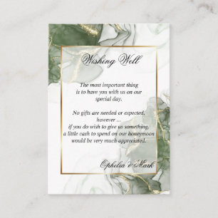 Stunning Sage Green and Gold Wishing Well Enclosure Card