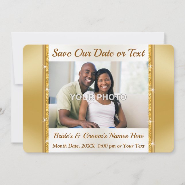 Stunning, Save the Date PHOTO Cards, Personalised Invitation (Front)