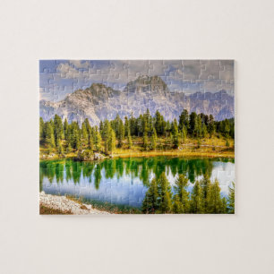 Stunning Scenic View of Dolomite Mountains Italy Jigsaw Puzzle