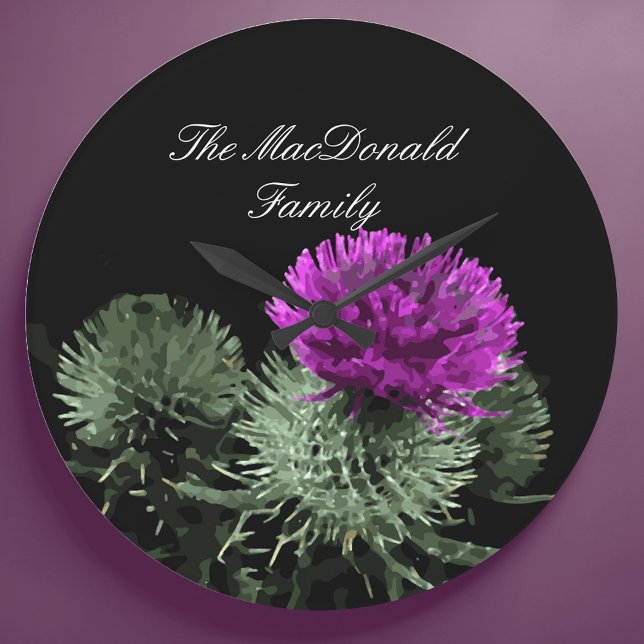 Stunning Scottish Thistle Family Clan Large Clock (Creator Uploaded)