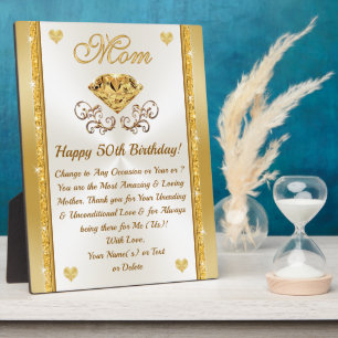 Stunning, Sentimental 50th Birthday Gifts for Mum Plaque