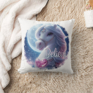 Stunning shimmer horse throw pillow