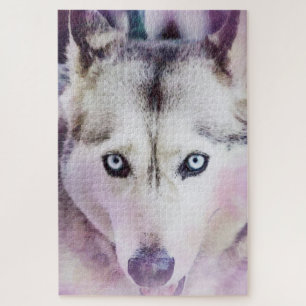 Stunning Siberian Husky art puzzle