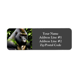 Stunning Silver Back Gorilla - Jungle King Return Address Label