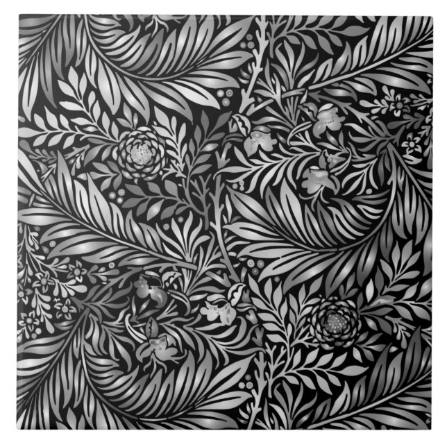 Stunning Silver Fern Ceramic Tile (Front)