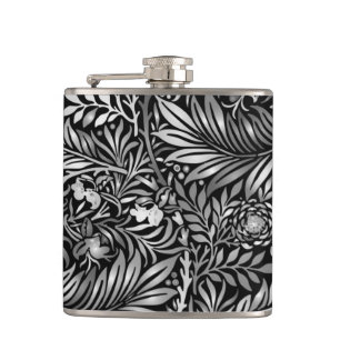 Stunning Silver Fern Glass Hip Flask