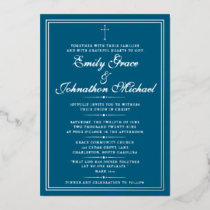 Stunning Silver Foil Christian Minimalist Wedding