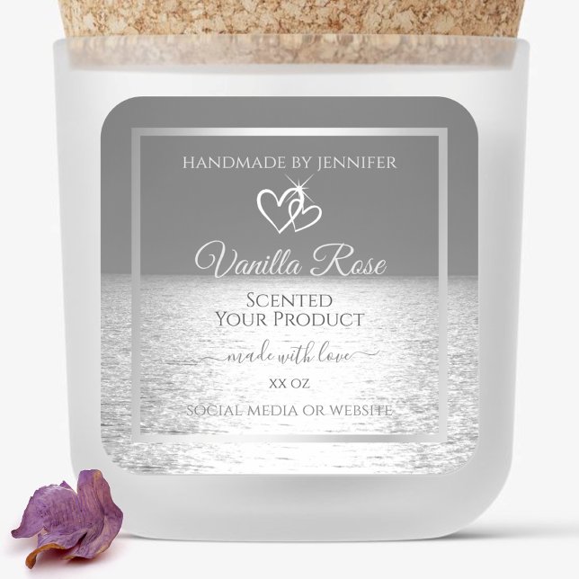 Stunning Silver Grey Ocean Product Package Labels (Creator Uploaded)