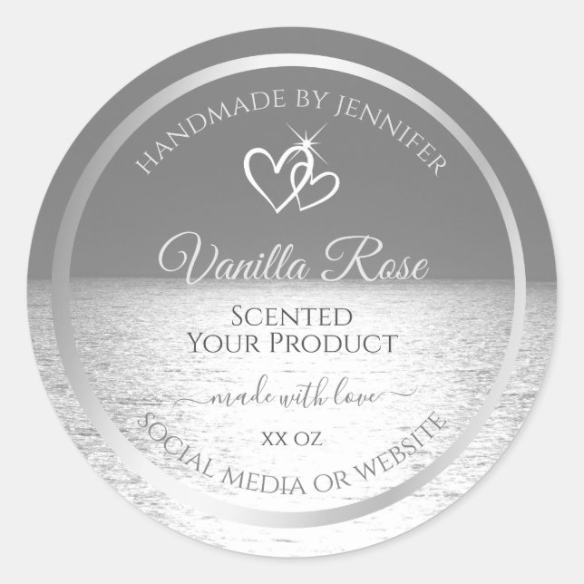 Stunning Silver Ocean Product Packaging Labels (Front)